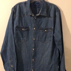 Zara man denim long sleeve button up